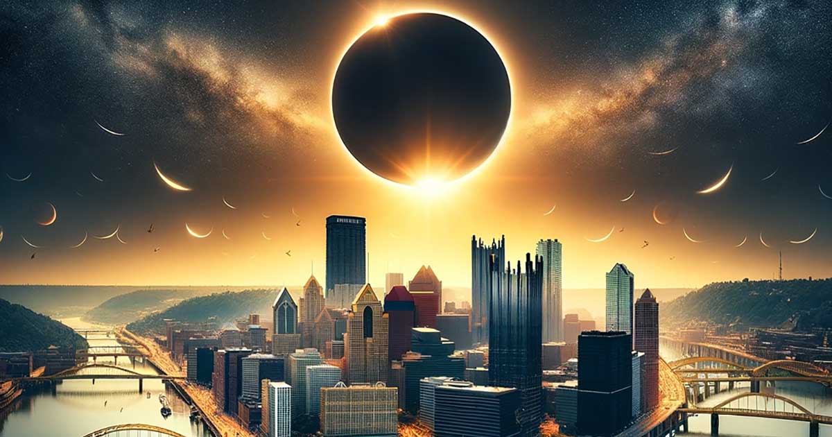 Solar Eclipse over Pittsburgh 