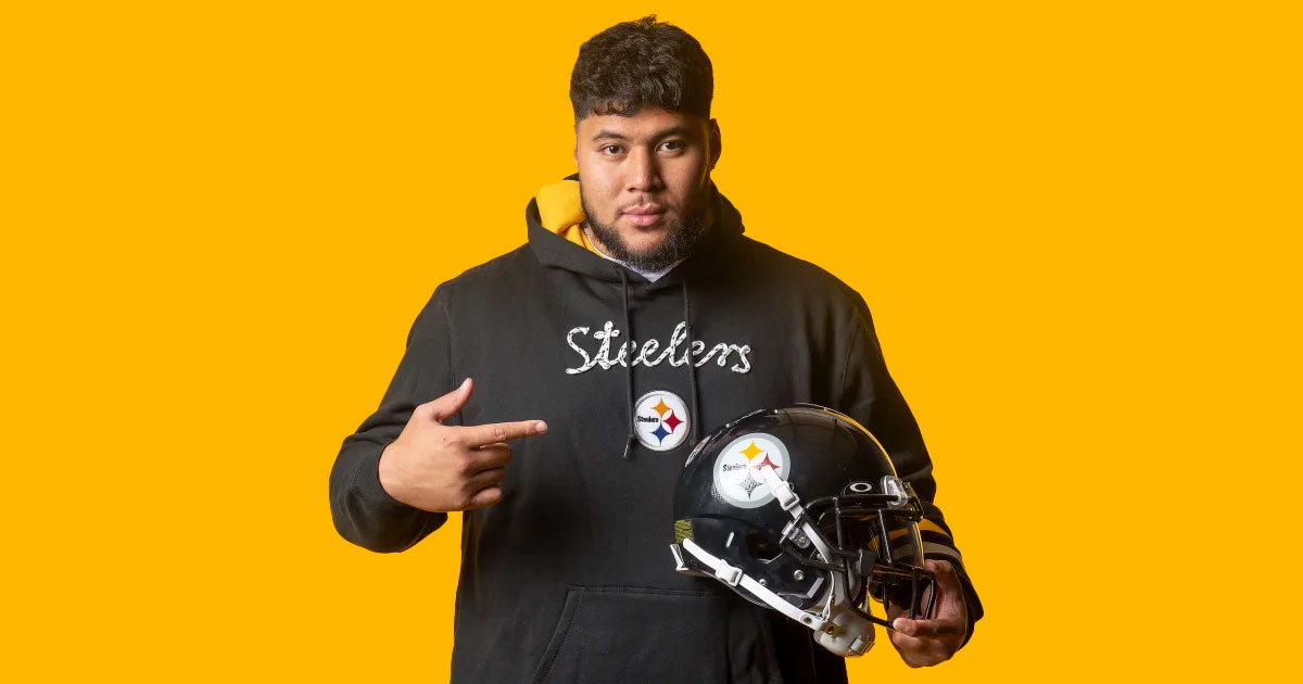 Image of Pittsburgh Steelers first-round pick Troy Fautanu. 