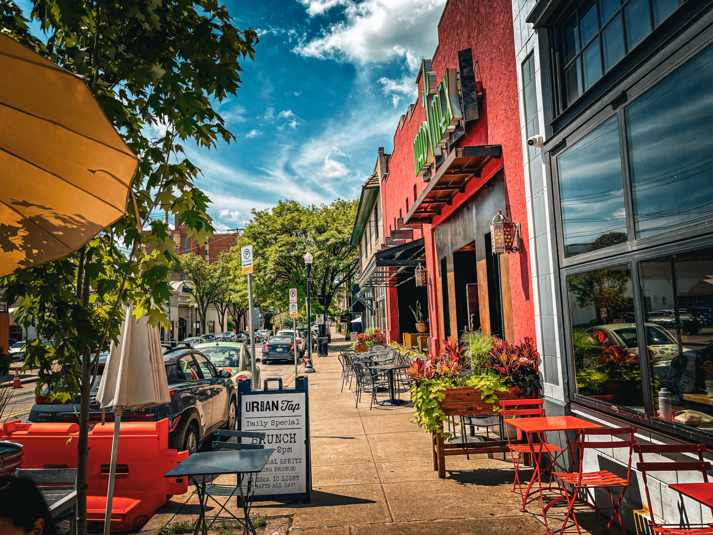 Street view of Pittsburgh's East Liberty showing local shops.