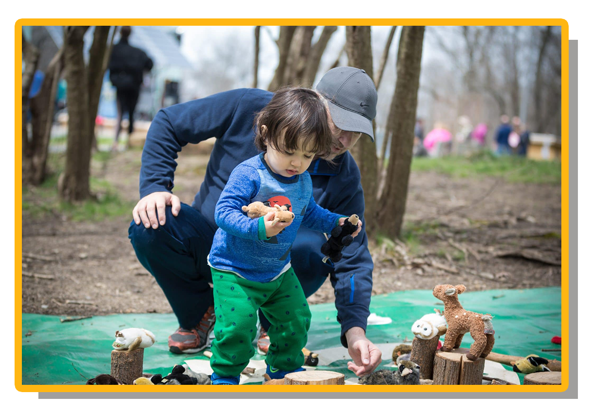 Child learning at Frick Park. Child learning at Frick Park.