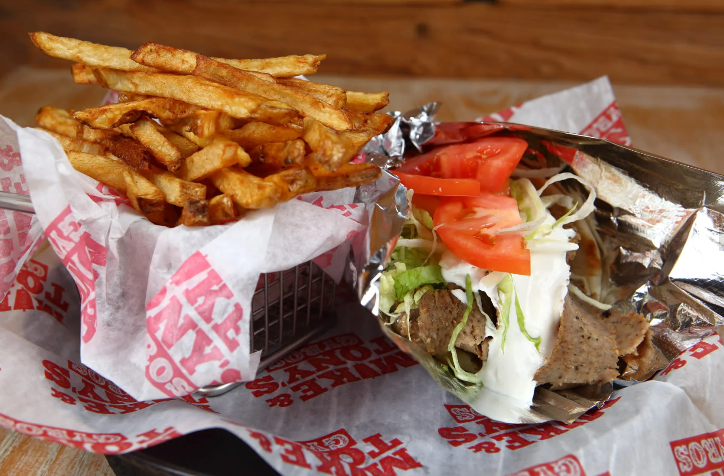 Image of Mike & Tony's Gyro with Fries.