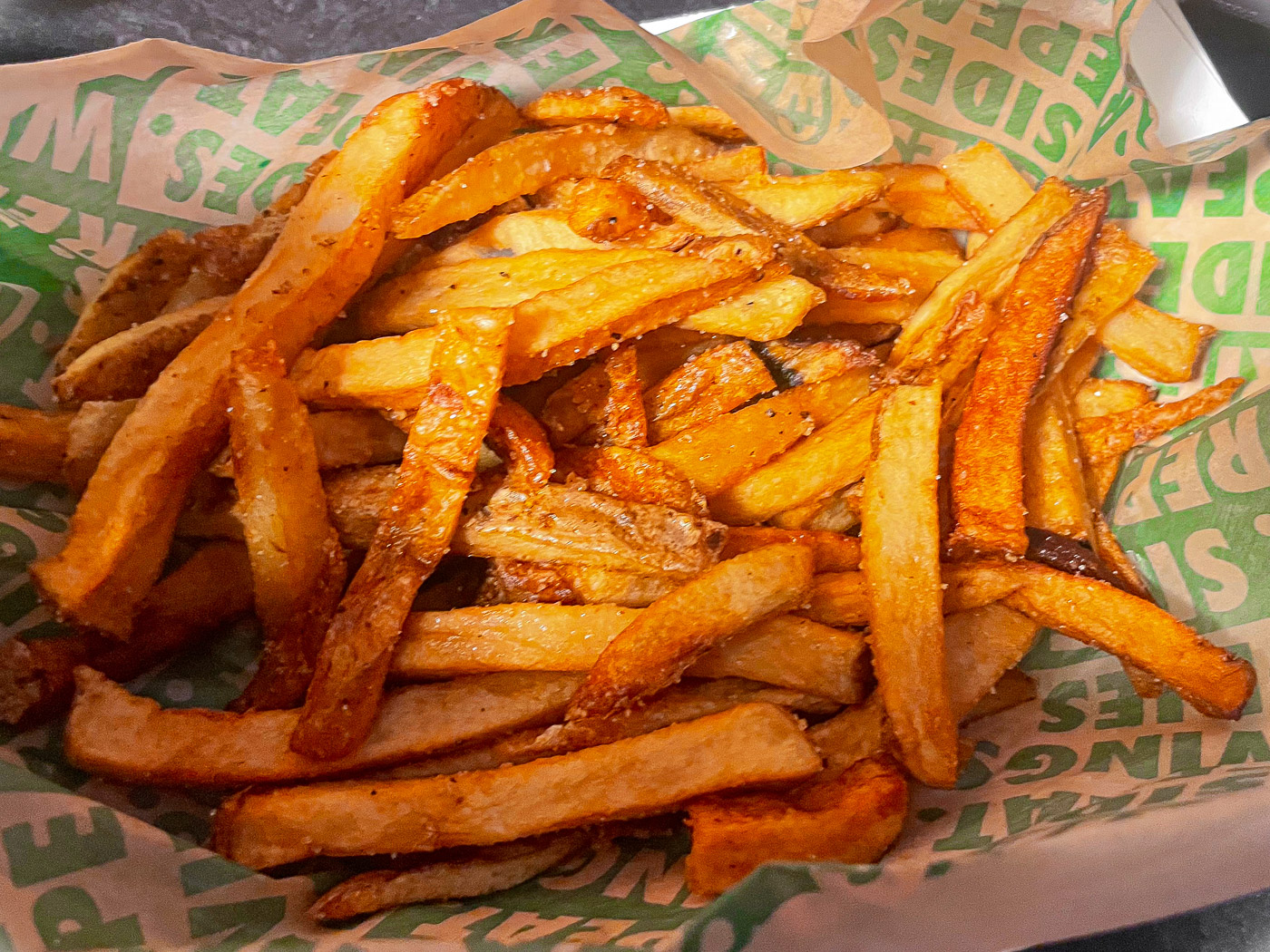 Photo of a Wingstop basket of french fries