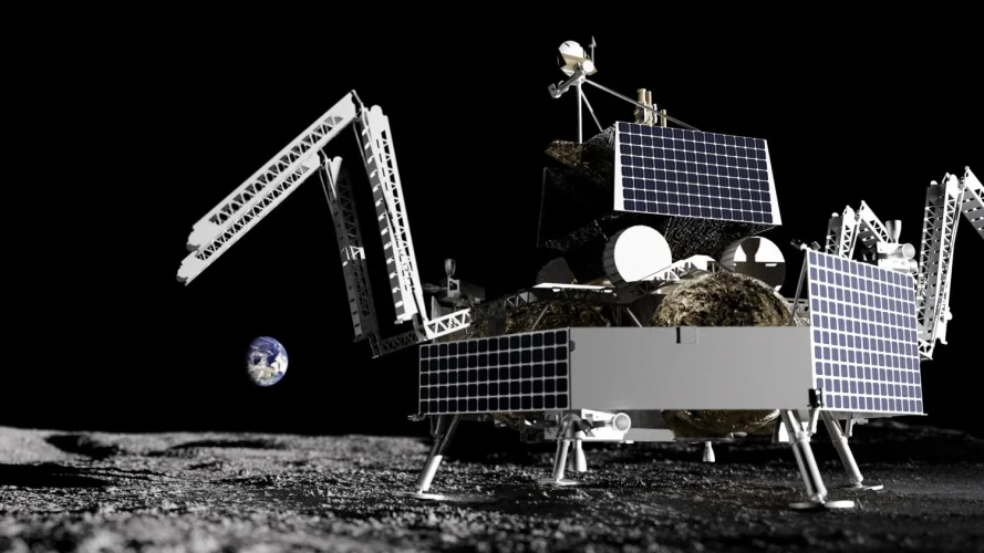 Griffin lander deploys ramp (Image: Astrobotics).